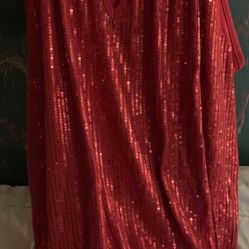 Red sequin top