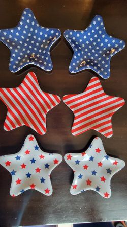 Six melamine Patriot Plates