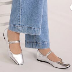Time and Tru Women's Faux Leather Mary Jane Flats, Size 8.5
