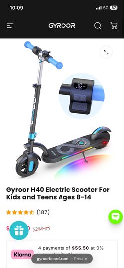 Gyroor   H40   Electric   Scooter   For Kids   and   Teens   Ages   8-14