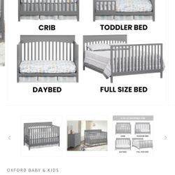 Harper 4 in 1 Convertible Crib with mattress $150
