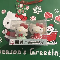 Hello Kitty Christmas Salt & Pepper Shakers Set $25
