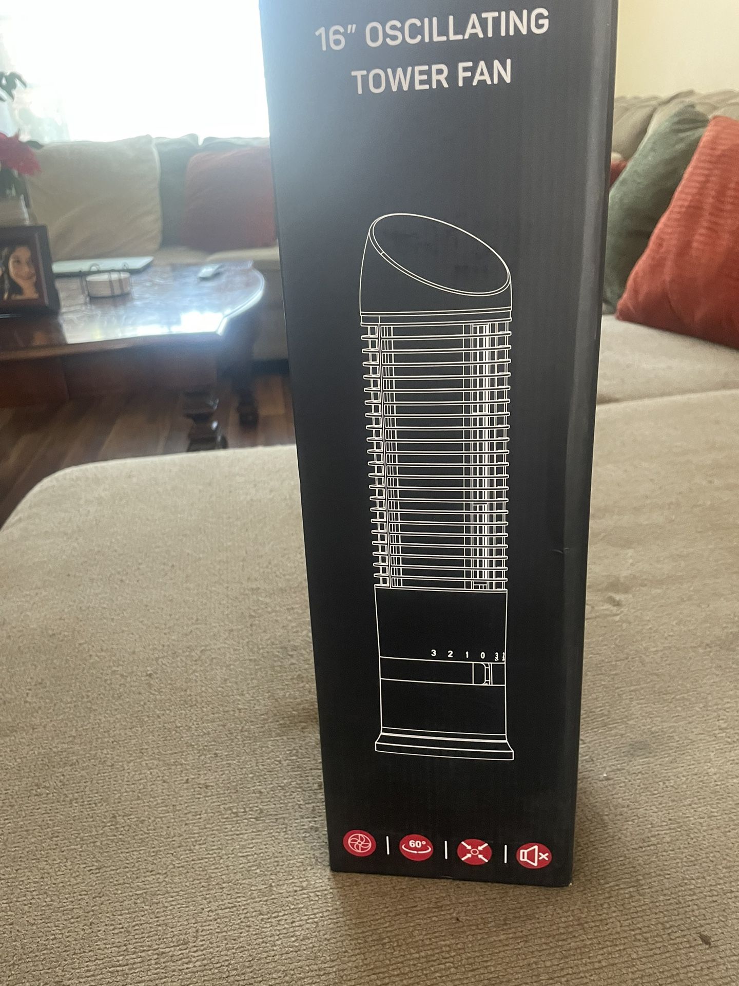 OSCILLATING TOWER FAN 16”