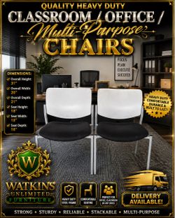 2 Heavy Duty Office / Classroom Chairs ā Excellent Condition
