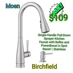 Birchfield Single-Handle Pull-Down Sprayer Kitchen Faucet with Reflex and PowerBoost in Spot Resist Stainless
by

MOEN