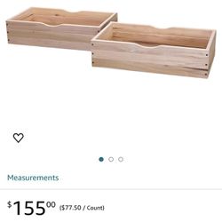 Storage Drawers , Under bed Rolling Solid Wood