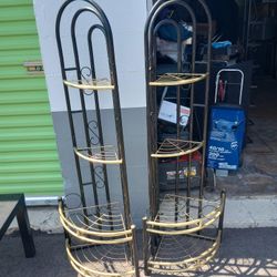 Vintage Hollywood Glam Corner Shelf Plant Stand