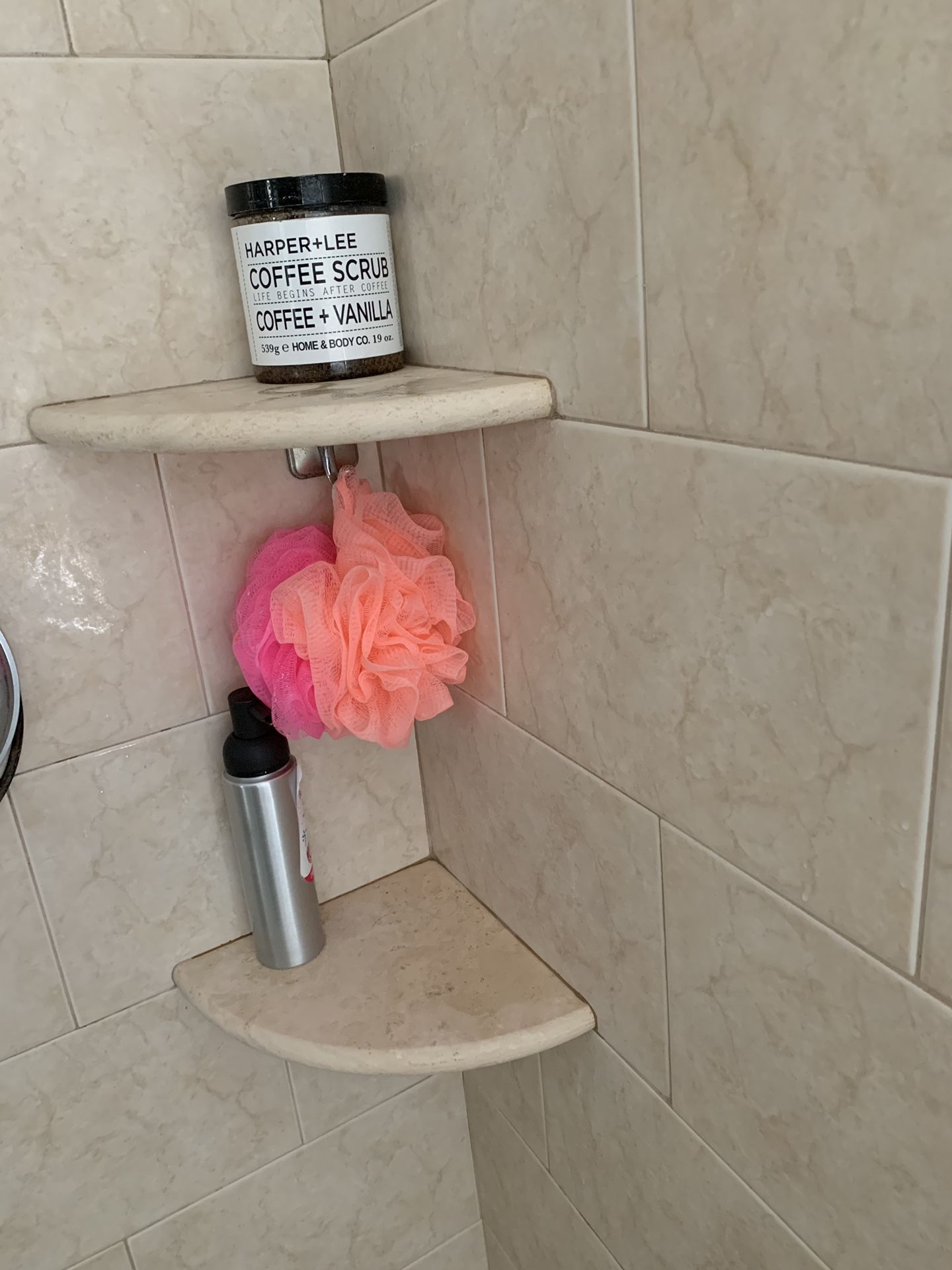 2 Wall mount Shower corner shelves niche