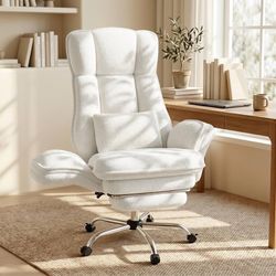 2323i $120 Criss Cross Office Chair with Flip Armrests, Big and Tall Criss Cross Chair with 6.7″ Plush Seat & Footrest, 135° Reclining Cross Legged Of