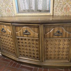 Mid Century Vintage Chinese Credenza Sidebard Solid Wood