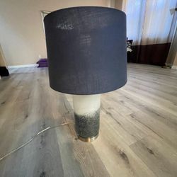 Modern Ombré Glass Table Lamp – Navy/Charcoal Drum Shade
