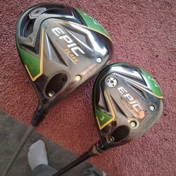 Callaway epic flash driver and 3 wood. With head covers