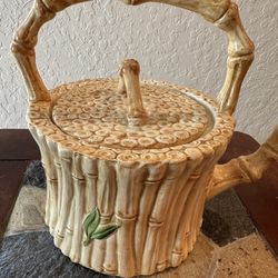 VIETRI Bamboo Ceramic Teapot