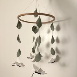 White Butterfly Baby Mobile