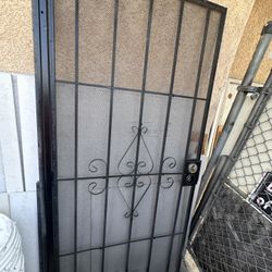 36 in. x 80 in. Su Casa Universal Black Surface Mount Steel Security Door with Expanded Metal Screen