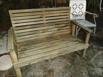 Wood rocking bench