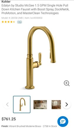 Gold Kohler Kitchen Facuet