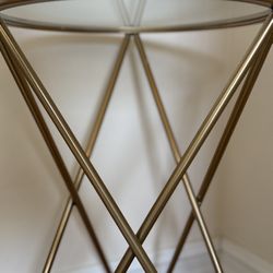 Gold And Glass Bedside Table