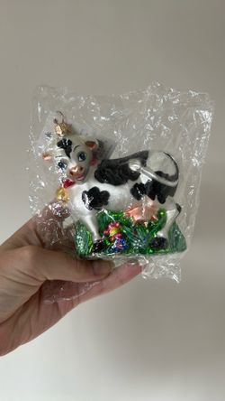 Christopher Radko Cow Christmas Ornament