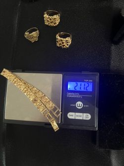 14k gold nugget bracelet 21.1g 8 inches double clasp