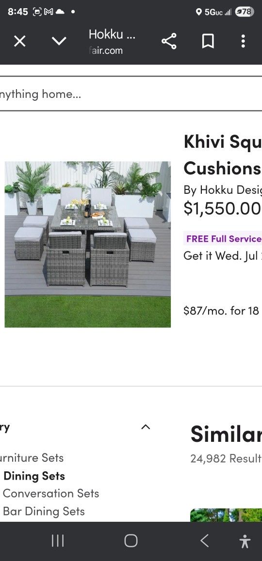 Wicker 9 Pc Outdoor Set