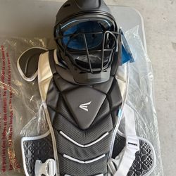 Catcher, helmet, and chest protector (Easton)