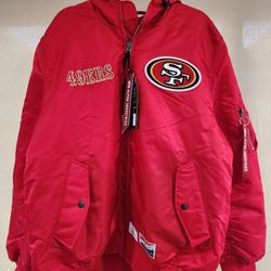 49er Bomber Jacket New Era  Alpha Industries MA-1 Wool Varsity Jacket