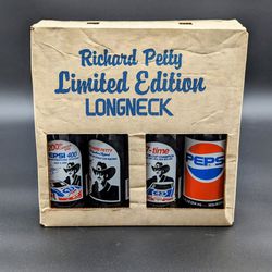 Richard Petty Long Neck Commemorative Pepsi Bottle Set - 4 Pack NIB