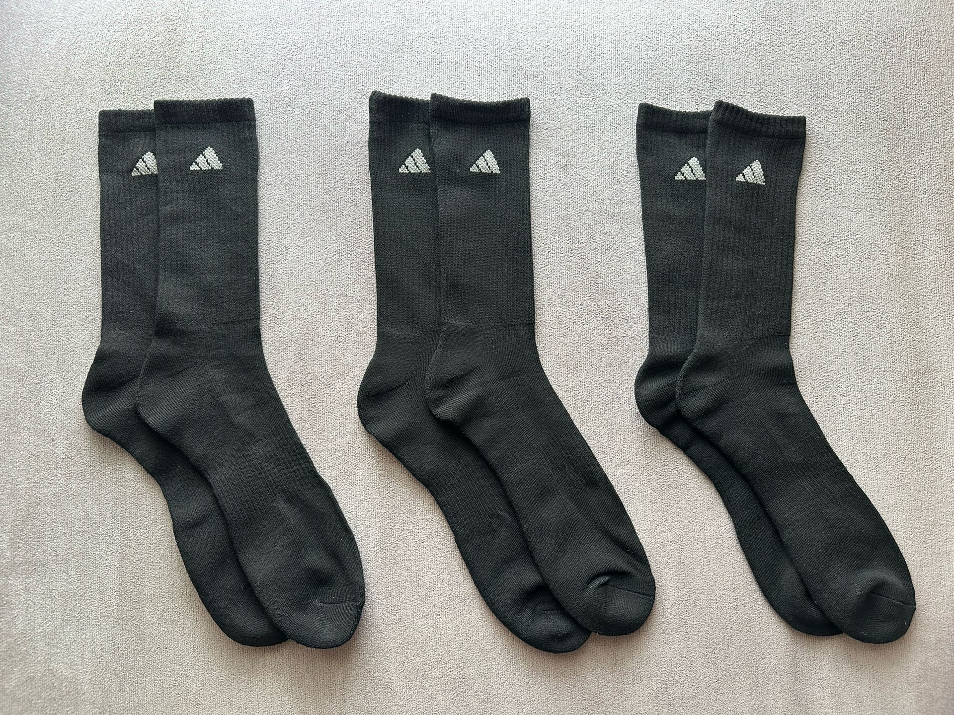 Adidas 3 Pack Athletic Crew Socks Large 3 Pairs
