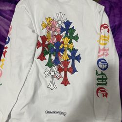 White Chrome Heart Long Sleeve 