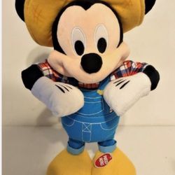 Mickey Mouse Singing And Dancing Farmer PLUSH DOLL Old McDonald 16" Works Disney