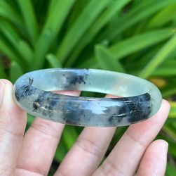 60mm inner diameter grey translucent‎ xiuyu jade bangle 1464