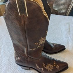 Genuine Leather Designer Boulet Size 9 Cowboy Boots Made In Canada Paid $800 New