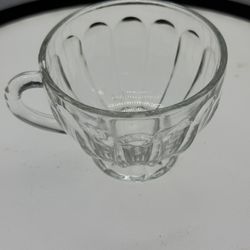 Set of (4) Vintage LE Smith Old Dominion Clear Footed Pressed Glass Punch Cups 2 1/2" Tall. Thick, durable pressed glass. 