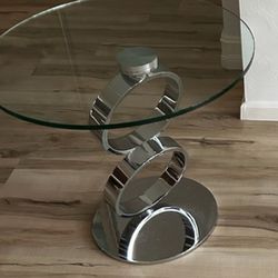 Casabianca Home Satellite Clear Round End Table