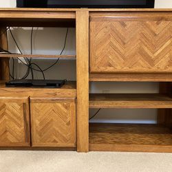Custom-made, Solid Oak Entertainment Center – Excellent Condition! 