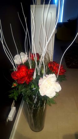 Silk Floral Flower Arrangement bouquet home decor decoration with vase