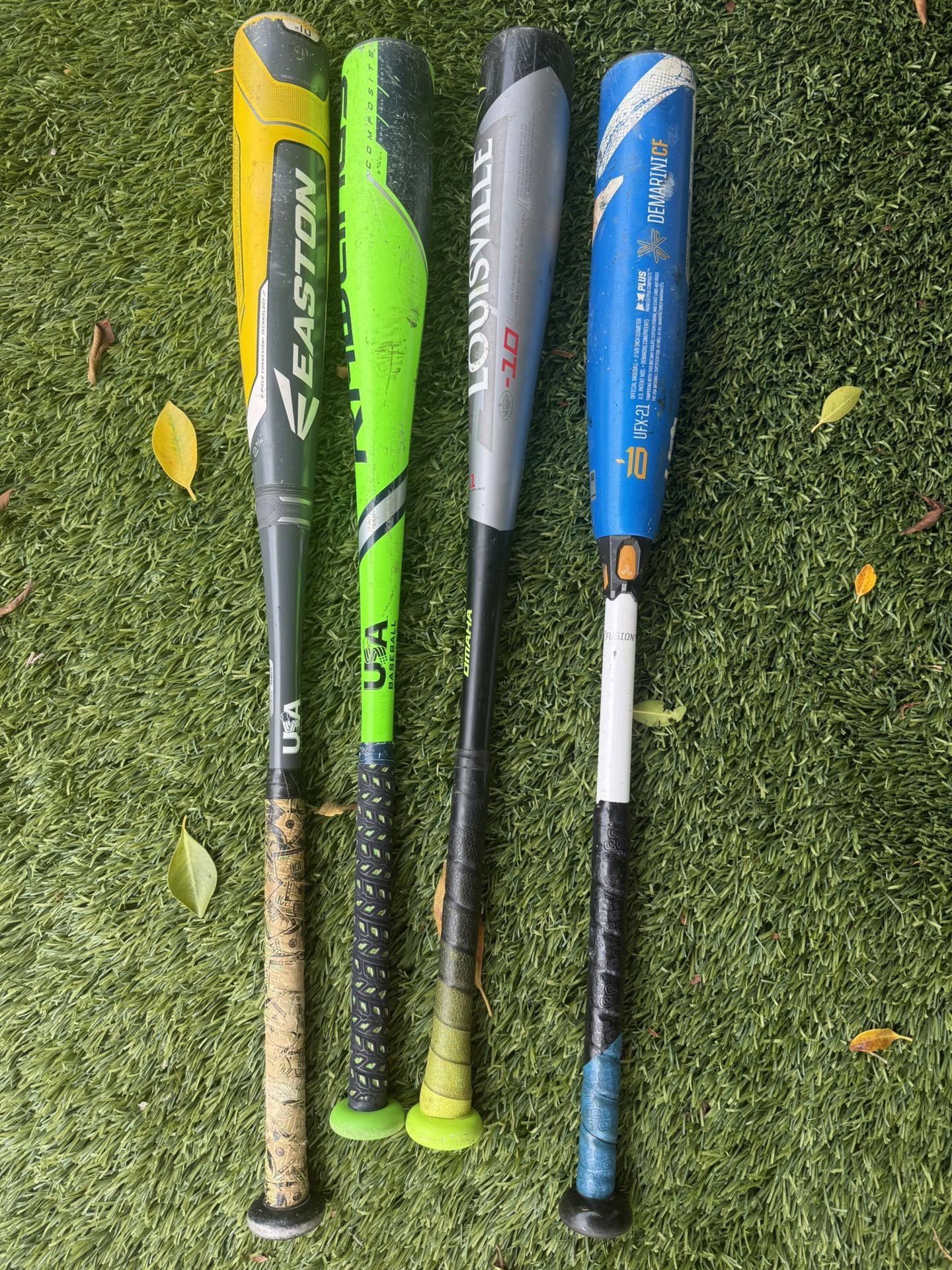 4 Baseball Bats Including a DEMARINI CF