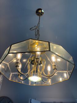 Real brass chandelier with multiple light switch