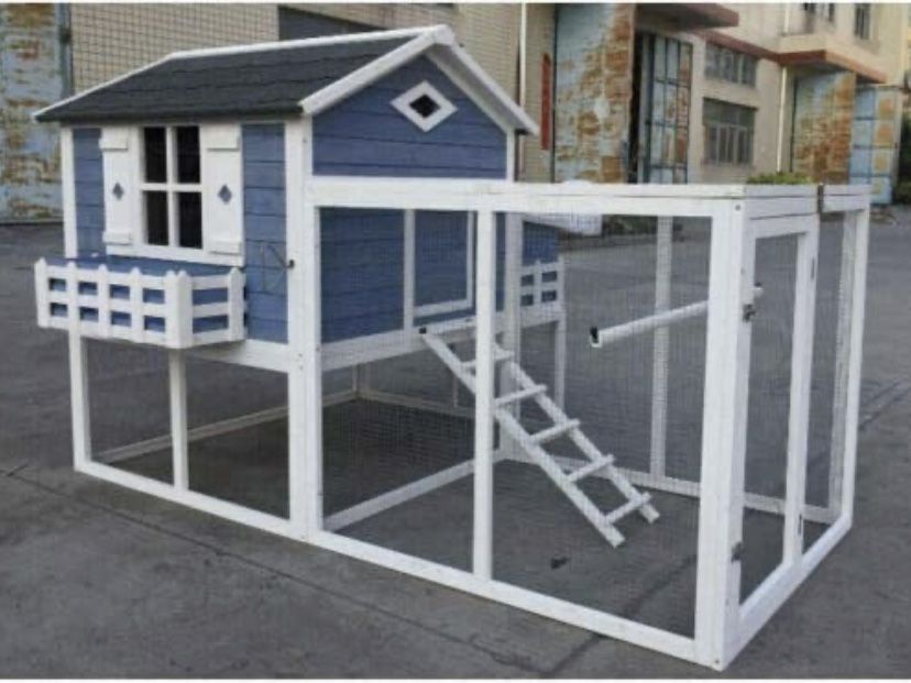 Seny Garden Window Large Chicken Coop Chook Pen Cage House Predator Proof L85 x W58 x H52 inches