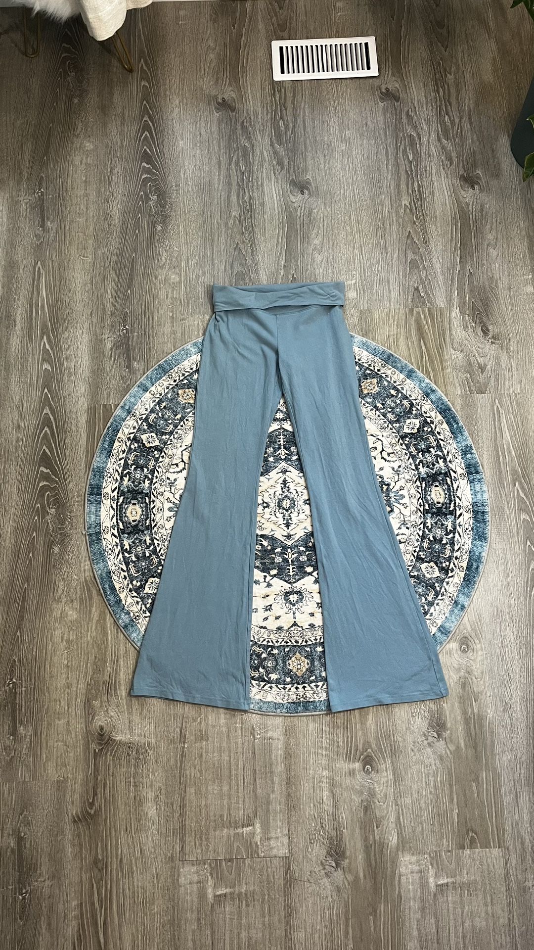 Wild Fable Medium Blue Fold Over Flare Bell Bottom Yoga Pants