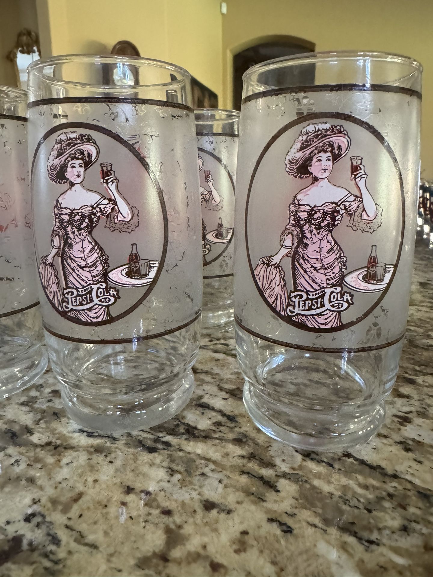 Vintage 70’s Pepsi Cola Glasses.