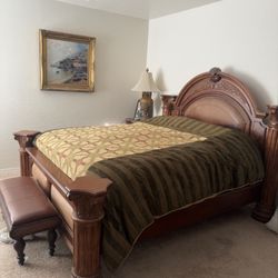 Tuscan Bed Set With Dresser And Side End Table