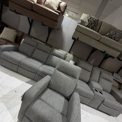 Light Grey 3pc Reclining Set