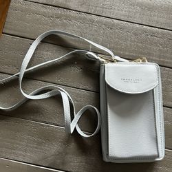 Grey Shoulder Clutch Purse - Never Used