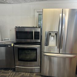 Refrigerator,stove,dishwasher And Microwave Stainless Steel 