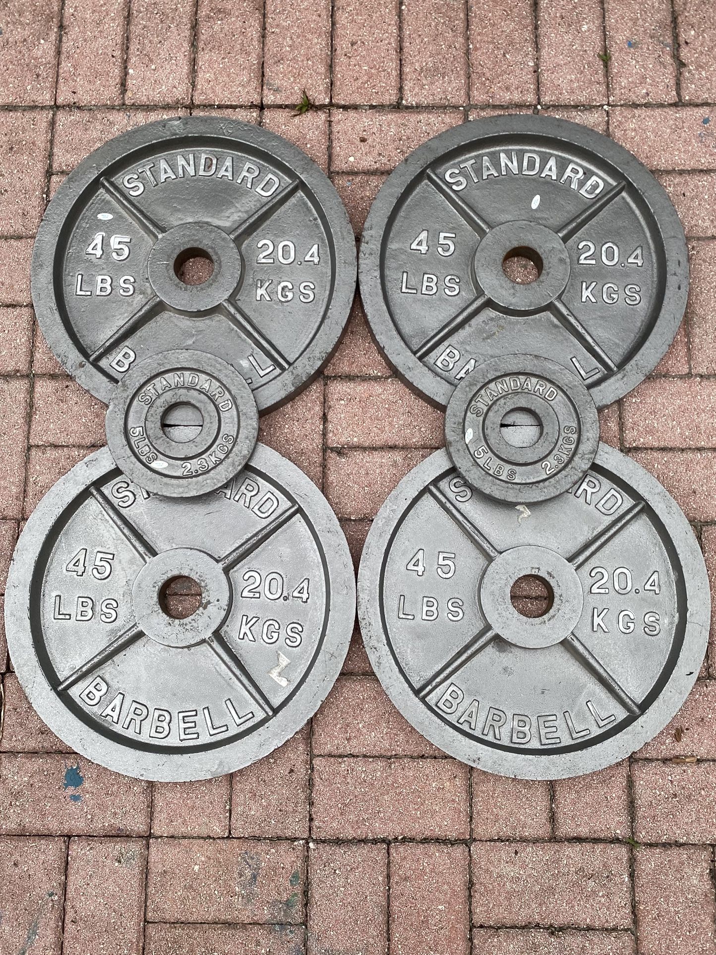 Iron 45lb Weight Plates 190lbs Total
