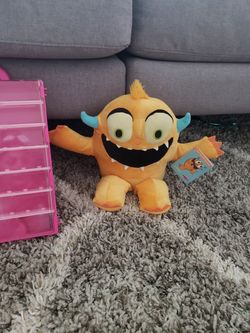 Build a bear, shopkins case shopkins shoe keychain and brand new monster