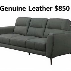 New Top Grain Genuine Leather Couch / Free Delivery 