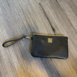 Sleek black wristlet clutch